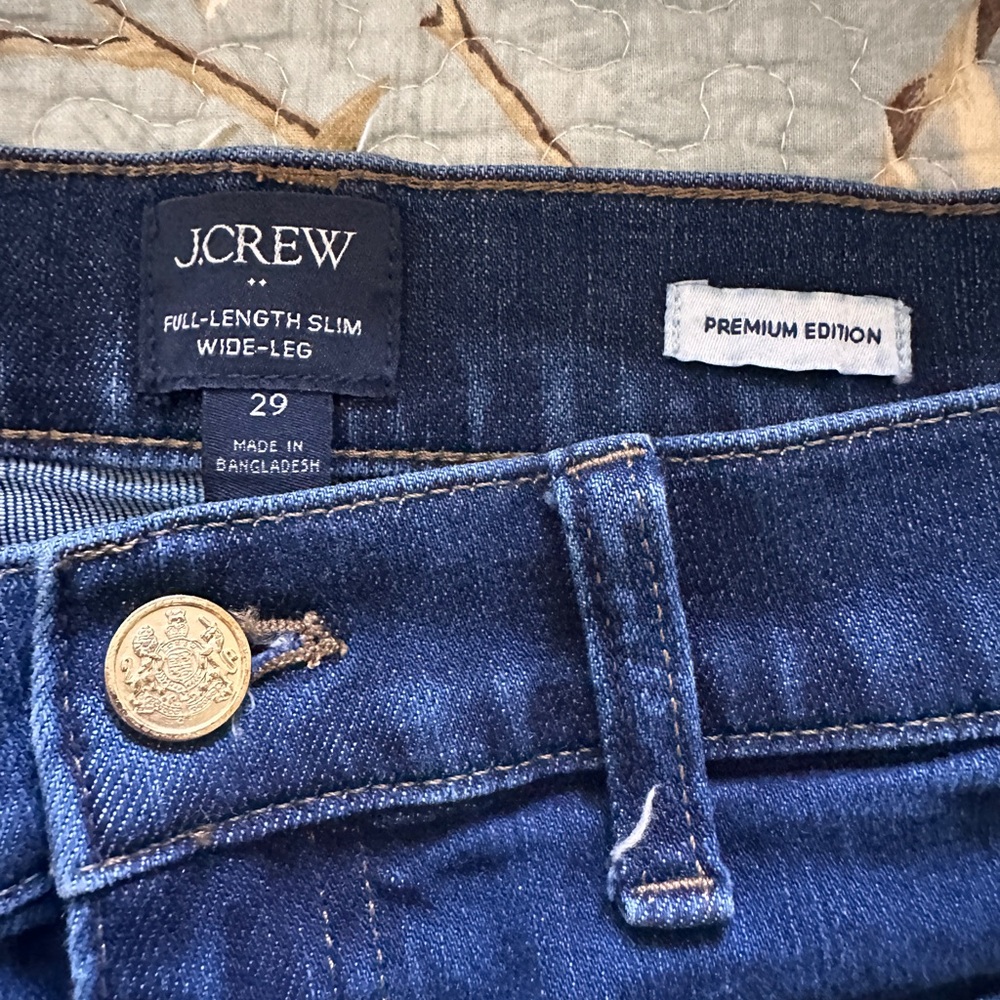 J. Crew Premium Edition Dark Blue Wide-Leg Jeans